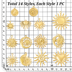 14 шт. 14 стиля подвески из нержавеющей стали 304&nbsp;STAS-PH0007-01G