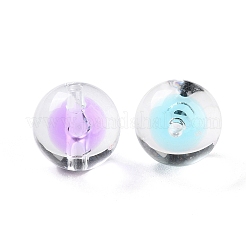 Переливающаяся прозрачная акриловая бусина в бисере с УФ-покрытием&nbsp;OACR-H112-08A