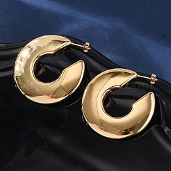 Серьги-гвоздики из нержавеющей стали 304 в форме буквы С&nbsp;EJEW-A125-21G