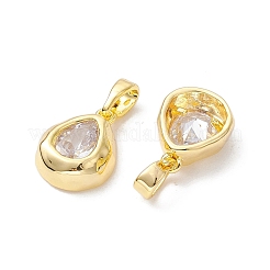Латунные микропаве прозрачные кубические циркониевые подвески&nbsp;KK-K360-14G