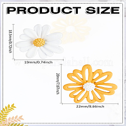 1 пара акриловых сережек-гвоздиков в виде цветка маргаритки&nbsp;EJEW-LP0013-05C