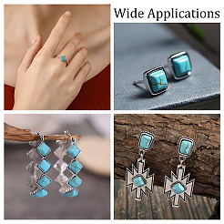 100 шт. фурнитура для поделок из окрашенного синтетического бирюзового драгоценного камня с плоской основой кабошоны&nbsp;TURQ-HY0001-03