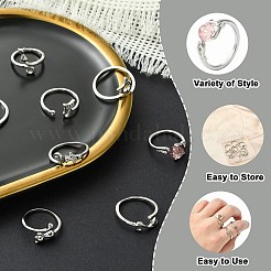 8 шт. 8 стиля кольца-манжеты из сплава&nbsp;RJEW-CJ0001-02