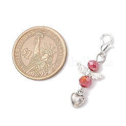 Подвеска в форме сердца ангела из сплава стекла&nbsp;HJEW-JM03167