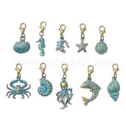 10 шт. подвесные украшения из сплава серии Ocean&nbsp;HJEW-JM03362