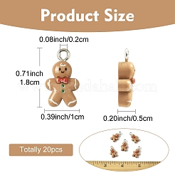 20шт рождественская тема непрозрачные подвески из смолы&nbsp;RESI-YW0004-85