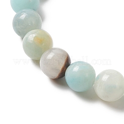 Круглый эластичный браслет из бисера с натуральным цветком амазонита&nbsp;BJEW-JB03683-03