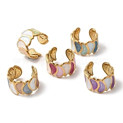 Кольца-манжеты из нержавеющей стали 304 с эмалью&nbsp;RJEW-L335-02B-G