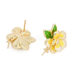 Медные серьги с эмалью&nbsp;LS-ZIRC-P122-08G