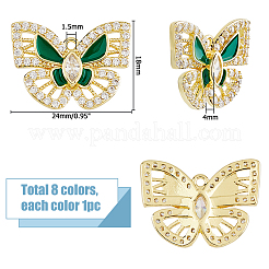 8шт латунные подвески из кубического циркония&nbsp;KK-HS0015-20