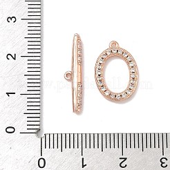 Овальные застежки-тоглы из латуни с микропаве из прозрачных кубических цирконий&nbsp;KK-G548-25