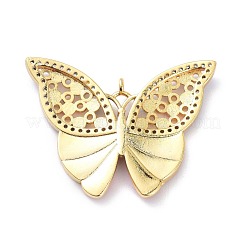 Настоящие 18к позолоченные латунные подвески с микропаве и кубическим цирконием&nbsp;KK-D004-11G