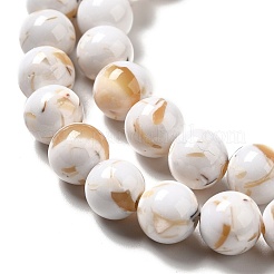 Синтетические бирюзовые и морские раковины в сборе из бисера пряди&nbsp;G-D482-01E-05