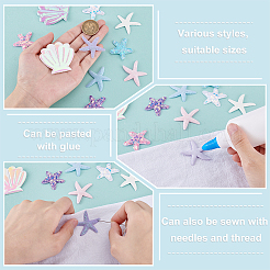 100 шт. 10 стиля полиэстер и искусственная кожа пайетки в форме морских звезд и ракушек аппликация для одежды платье сумка аксессуары для одежды&nbsp;DIY-GA0009-22