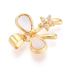 Латунные микропаве прозрачные подвески с фианитом&nbsp;KK-N268-79G