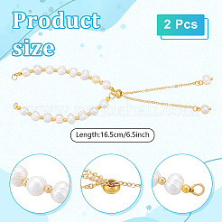 Изготовление браслета-слайдера из 2 шт. латуни и натурального жемчуга&nbsp;BJEW-UN00017