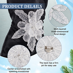 Цветы из полиэстера и смолы для аксессуаров одежды&nbsp;DIY-WH0037-48A-01