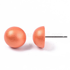 Перламутровые полукруглые серьги из дерева шима для девочек и женщин&nbsp;EJEW-N048-001-12