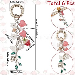 6 шт. подвеска-закладка из листового сплава&nbsp;HJEW-SC0001-83