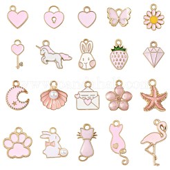 40шт 20 стиля подвески из сплава с эмалью&nbsp;ENAM-FS0003-33