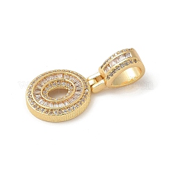 Европейские подвески из латуни с прозрачным кубическим цирконием&nbsp;KK-R003-01G-00