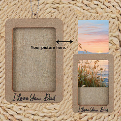 Прямоугольник со словами я люблю тебя папа деревянная подвесная фоторамка&nbsp;HJEW-SP0001-19A