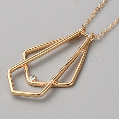 Ожерелье из цинкового сплава с геометрической подвеской&nbsp;NJEW-WH0023-07G