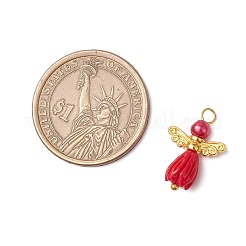 Бусины в виде цветка розы из непрозрачной смолы с круглыми бусинами из стеклянного жемчуга&nbsp;PALLOY-JF03594