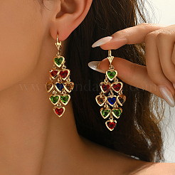 Серьги-кольца с кисточками в форме сердца из латуни&nbsp;LC3720-2