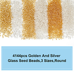 6 стиль 4144 шт стеклянные бусины&nbsp;SEED-HY0001-19