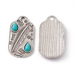 Подвески из синтетической бирюзы в форме капли&nbsp;PALLOY-D013-09AS