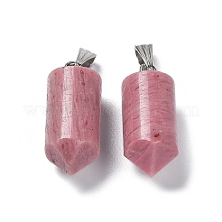 Натуральные родонитовые заостренные подвески&nbsp;G-E596-02P-02