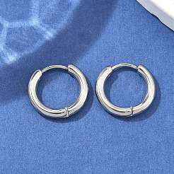 Серьги-кольца Huggie Hoop из нержавеющей стали 304&nbsp;LS-EJEW-F111B-16mm-P