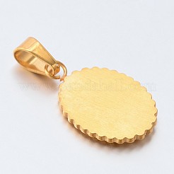 Святые украшения 304 нержавеющая сталь плоский овал с подвесками девы марии&nbsp;LS-STAS-L130-06