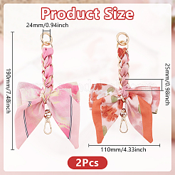 2 шт. 2 стиля бант из цинкового сплава с удлинительными цепями из полиэстера&nbsp;FIND-GO0003-73