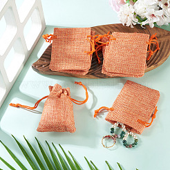 20 шт. прямоугольные мешочки из полиэстера с имитацией мешковины&nbsp;ABAG-TA0001-96B