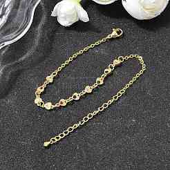 Латунь микро проложить кубического циркония браслеты ссылку&nbsp;BJEW-H639-10G