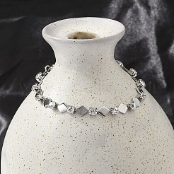 Браслеты-цепочки из нержавеющей стали 304 со стразами для женщин&nbsp;BJEW-F488-26G-P