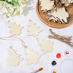 24 шт. подвески из необработанного дерева и пеньковая веревка&nbsp;FIND-WH20020-26B