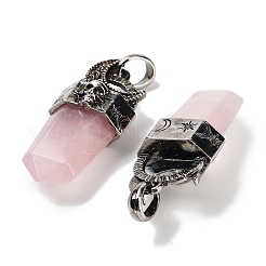 Подвески в виде граненых мечей из натурального розового кварца&nbsp;G-Q163-01AS-06