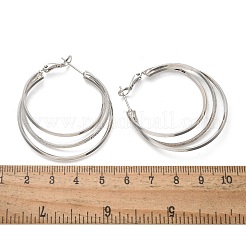 Тройные серьги-кольца из латуни для женщин&nbsp;EJEW-U050-02P