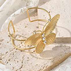 Браслеты-манжеты из нержавеющей стали 304 для женщин&nbsp;BJEW-Z091-02G