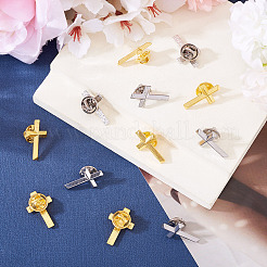 12шт броши крест 2 цвета из цинкового сплава&nbsp;JEWB-TA0001-22