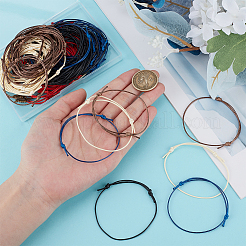 100шт 5 цвета вощеный полиэстеровый шнур для изготовления браслетов&nbsp;BJEW-DR00002