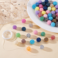 Наборы для изготовления браслетов из круглых бусин из смолы цвета ab-color&nbsp;DIY-ME0001-21