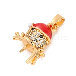 Латунные микро-паве кубические цирконии подвески-бейлы&nbsp;X-KK-C076-26G