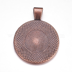 Плоские круглые сеттинги сплава кулон кабошон&nbsp;LS-PALLOY-A15654-R