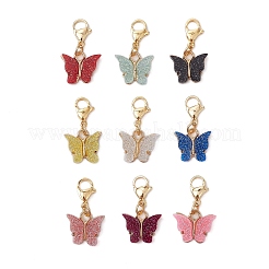 Блестящая бабочка сплав эмаль подвеска украшения&nbsp;HJEW-JM03118