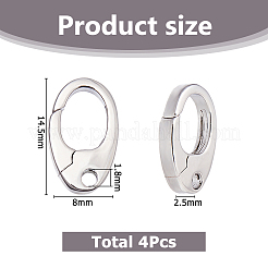 4 шт. латунные пружинные кольца-затворы&nbsp;KK-HS0001-91P