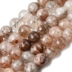 Нити бусин из рутилированного кварца из натурального черного золота&nbsp;G-D359-A02-12mm